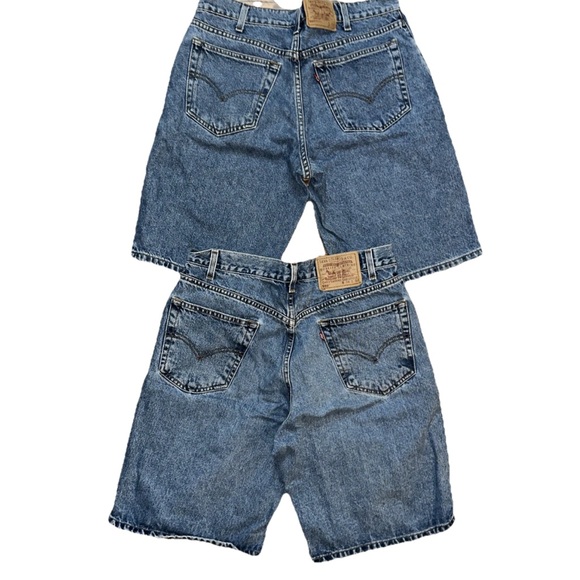 Vintage Levi's 550 Jorts Baggy Jean shorts Size 34 Y2k 90s Denim Lot Of 2 - Picture 1 of 8